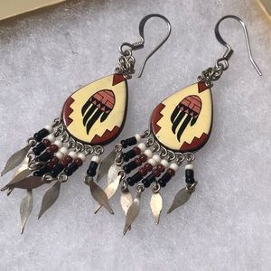 Vintage Tribal look dangle earrings